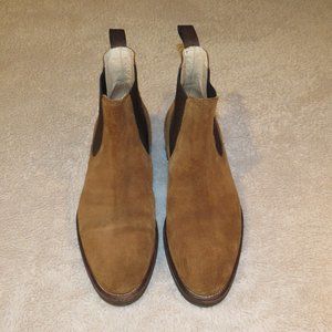 Isaia Napoli 3389 Brown Suede Leather Chelsea Boots US 8.5